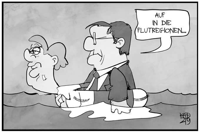 Merkel und Laschet in den Flutgebieten